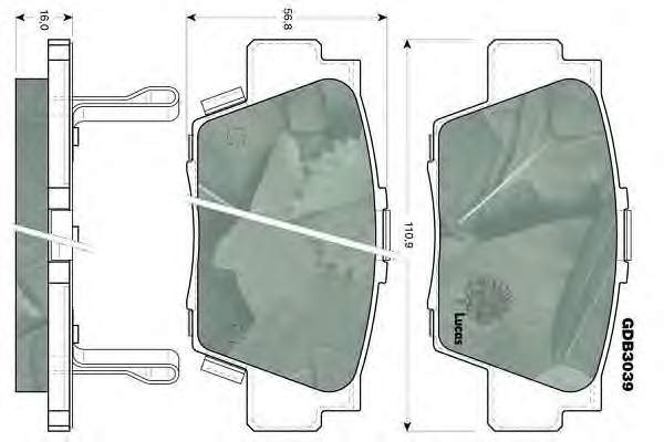 GDB3039 Lucas pastillas de freno traseras