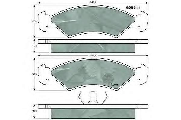 GDB311 Lucas pastillas de freno delanteras