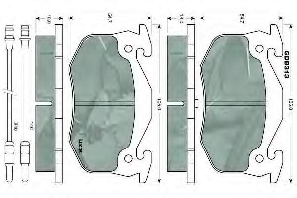GDB313 Lucas pastillas de freno delanteras