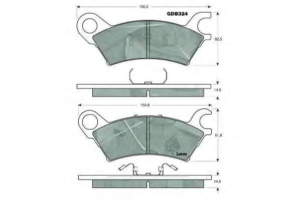 GDB324 Lucas pastillas de freno delanteras