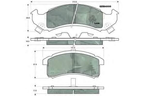 GDB4000 Lucas pastillas de freno delanteras