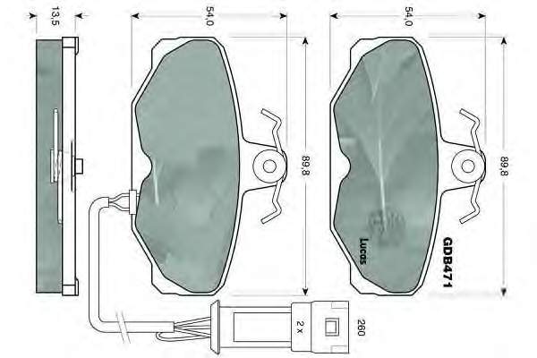 GDB471 Lucas pastillas de freno traseras