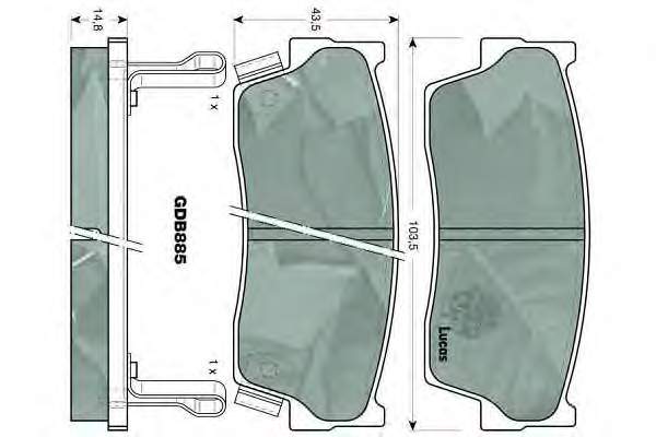 GDB885 Lucas pastillas de freno delanteras