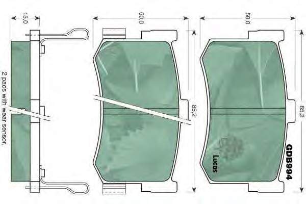 GDB994 Lucas pastillas de freno traseras