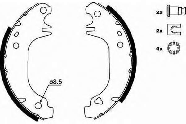 Zapatas de frenos de tambor traseras 95609802 Peugeot/Citroen