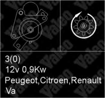 Motor de arranque 433208 VALEO