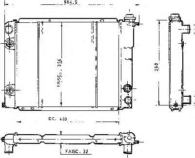 Radiador refrigeración del motor 63722 Nissens