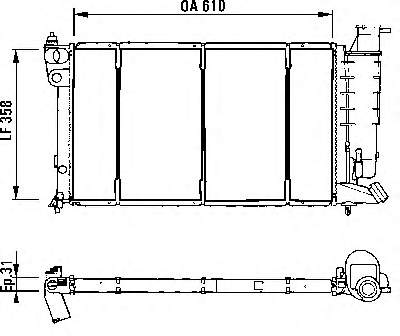 Radiador refrigeración del motor 731180 VALEO