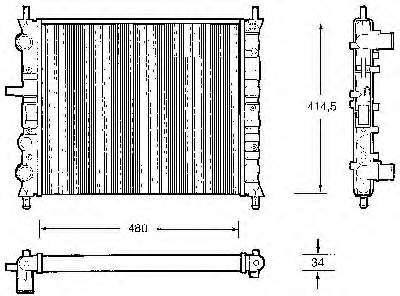 Radiador refrigeración del motor 3065083 Polcar