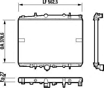 Radiador refrigeración del motor CR590000S Mahle Original