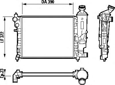 Radiador refrigeración del motor 8MK376701684 HELLA