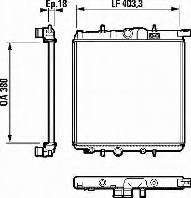 Radiador refrigeración del motor 571008A1 Polcar