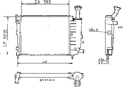 Radiador refrigeración del motor 61374 Nissens