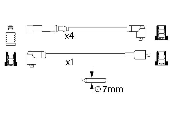 Juego de cables de encendido 2245011B26 Nissan