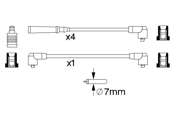 9443 NGK Cables de alta tensión, juego