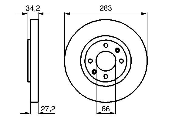 0986478616 Bosch freno de disco delantero