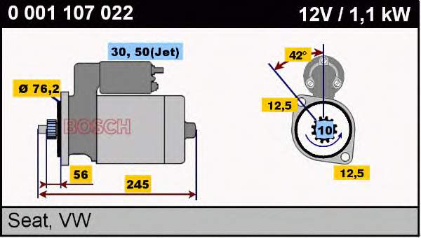 Comprar 0001107022 Bosch Motores de arranque