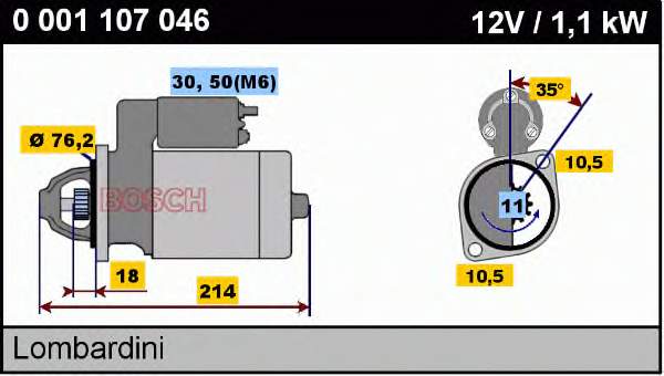 Motor de arranque 0001107046 Bosch