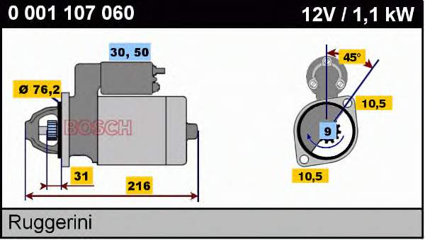 STB1134 Krauf motor de arranque