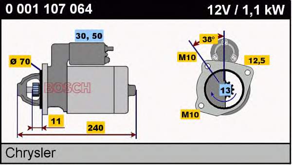 Motor de arranque 0001107064 Bosch