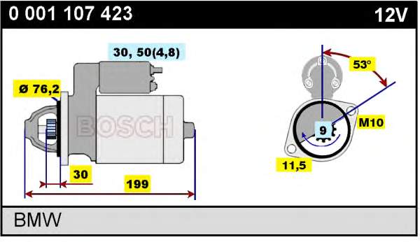 Motor de arranque 0001107423 Bosch