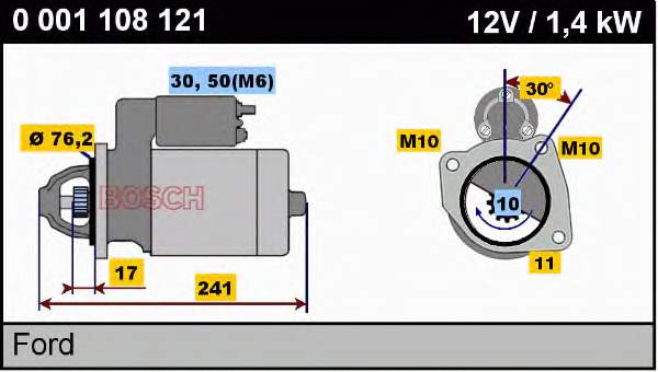 0001108121 Bosch motor de arranque