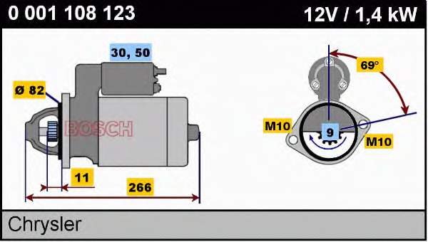 Motor de arranque 0001108123 Bosch