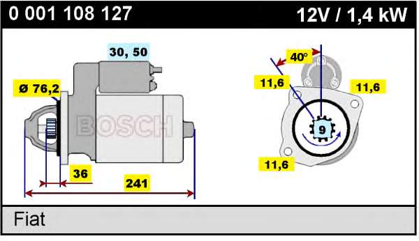 0001108127 Bosch motor de arranque