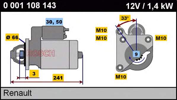 0001108143 Bosch motor de arranque