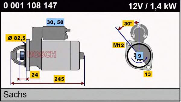 0001108147 Bosch motor de arranque