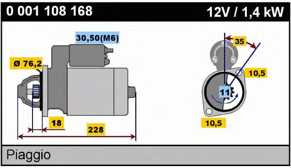 0001108168 Bosch motor de arranque