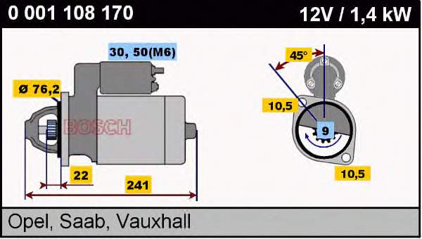 Comprar 0001108148 Opel Motores de arranque