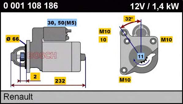 0001108186 Bosch Arranque motores