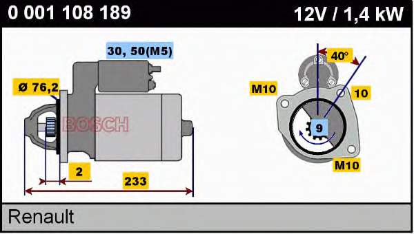 0001108189 Bosch motor de arranque