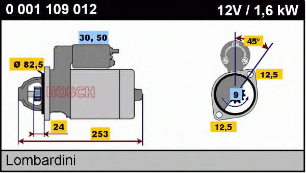 Motor de arranque 0001109012 Bosch