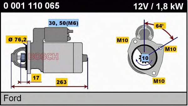 Motor de arranque 0001110065 Bosch