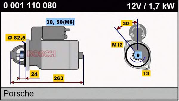 Motor de arranque 0001110080 Bosch