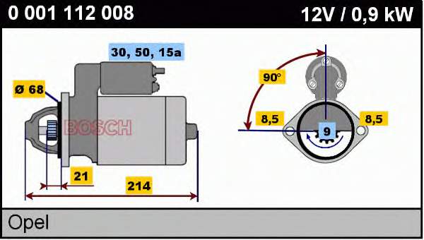 0001112008 Bosch motor de arranque