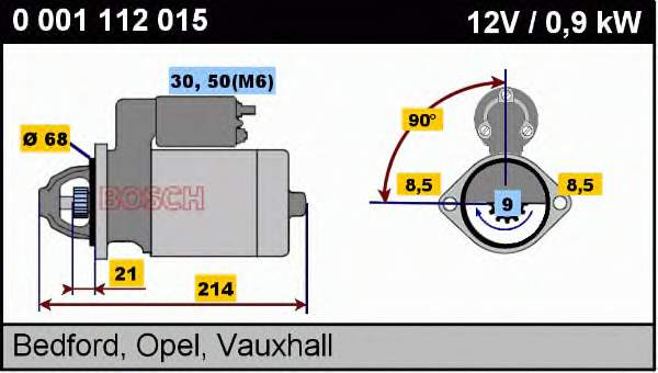 0001112015 Bosch motor de arranque