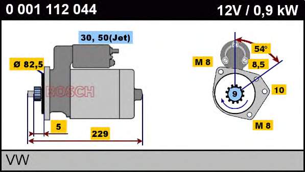 0001112044 Bosch motor de arranque