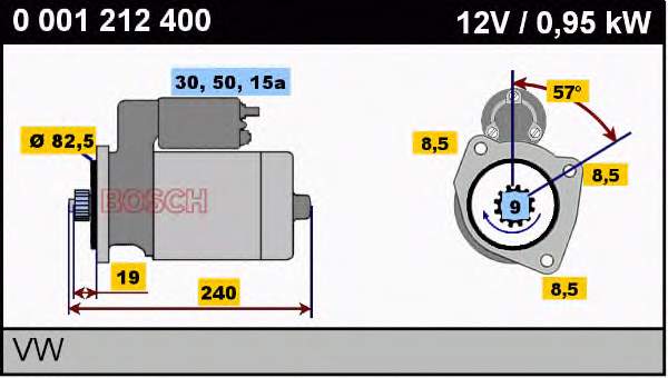 Motor de arranque 0001212400 Bosch