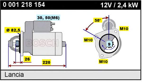 Motor de arranque 0001218154 Bosch