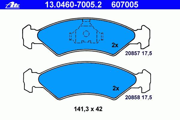 13.0460-7005.2 ATE pastillas de freno delanteras