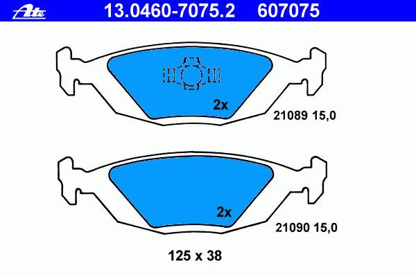 13.0460-7075.2 ATE pastillas de freno traseras