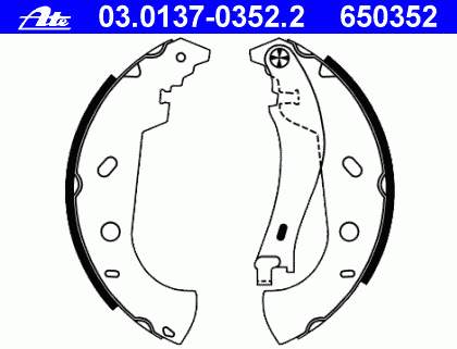 03.0137-0352.2 ATE zapatas de frenos de tambor traseras