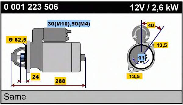 0001223506 Bosch motor de arranque