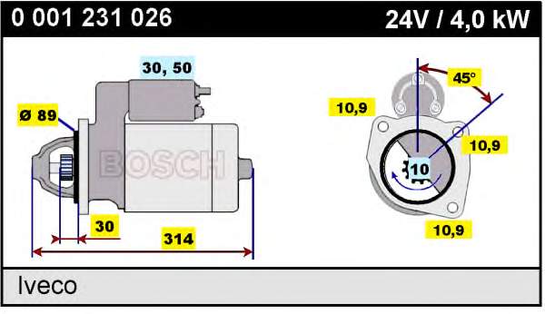 Burro de arranque  Bosch 0001231026 precio, desde 210,35 EUR