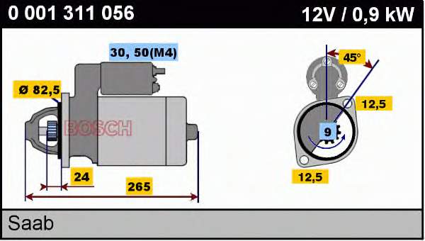 0001311056 Bosch motor de arranque