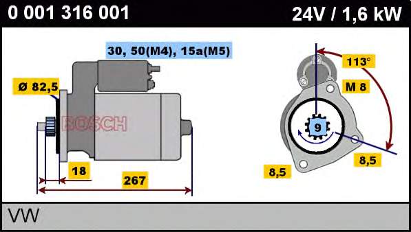 0001316001 Bosch motor de arranque