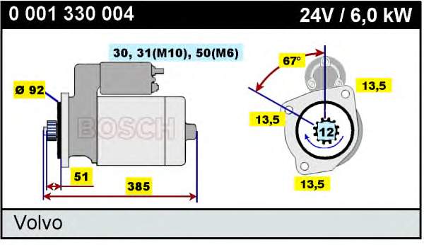 0001330004 Bosch motor de arranque